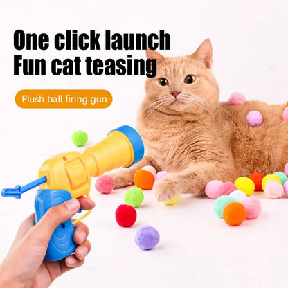 Plush Ball Cat Launcher Set